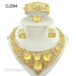 FOUR PIECE 18K GOLD PLATED NECKLACE  SET
