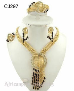 FOUR PIECE AFRICAN GOLD PLATED NECKLACE SET