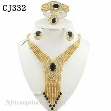 FOUR PIECE AFRICAN GOLD PLATED NECKLACE SET