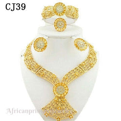 FOUR PIECE AFRICAN GOLD PLATED NECKLACE SET