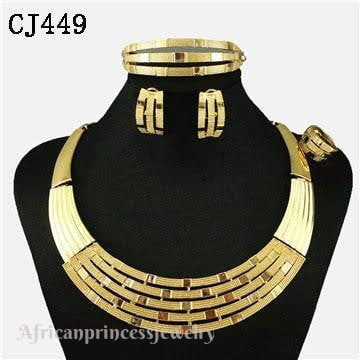 FOUR PIECE AFRICAN GOLD PLATED NECKLACE SET