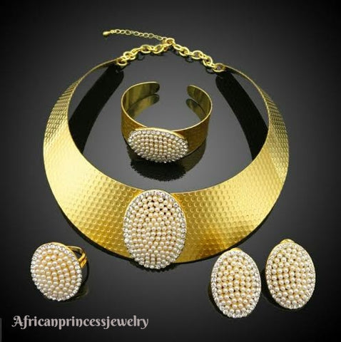 FOUR PIECE 18K GOLD PLATED NECKLACE SET