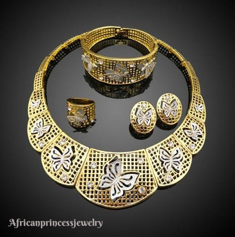 FOUR PIECE 18K GOLD PLATED NECKLACE SET