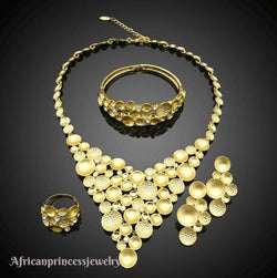 FOUR PIECE 18K GOLD PLATED NECKLACE SET
