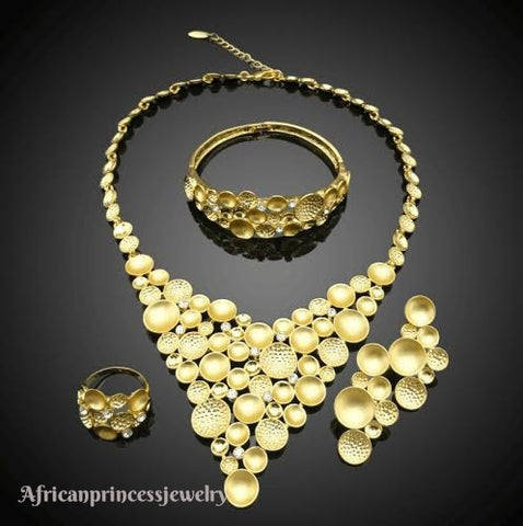 FOUR PIECE 18K GOLD PLATED NECKLACE SET