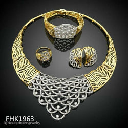 FOUR PIECE AFRICAN GOLD PLATED NECKLACE SET