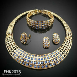 FOUR PIECE AFRICAN GOLD PLATED NECKLACE SET