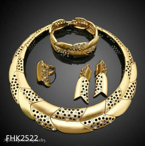 FOUR PIECE AFRICAN GOLD PLATED NECKLACE SET