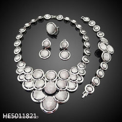 FOUR PIECE 18K  WHITE GOLD PLATED SILVER  NECKLACE SET