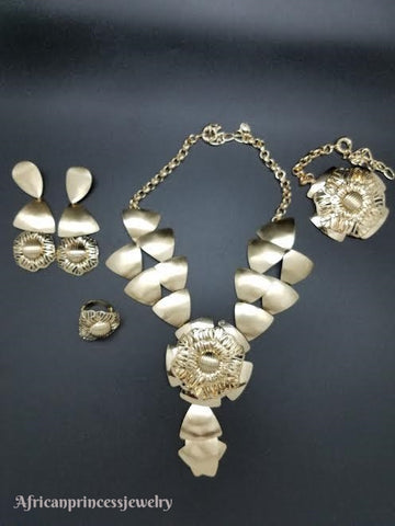 FOUR PIECE 18K GOLD PLATED NECKLACE SET