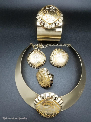 FOUR PIECE 18K GOLD PLATED NECKLACE SET