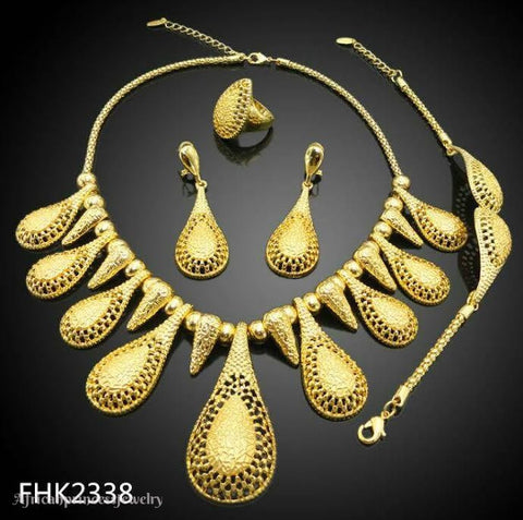 FOUR PIECE 18K GOLD PLATED   NECKLACE SET